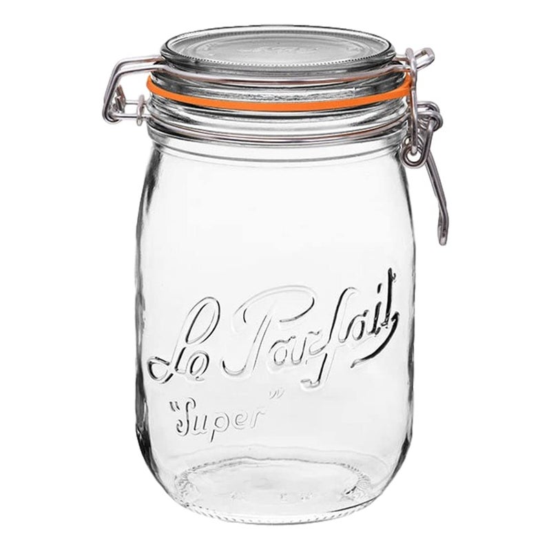 Le Parfait Super Jar - 1L French Wide Mouth Canning Jar w/Airtight Lid - Clear Quart Jar (1 pk) - Image 1